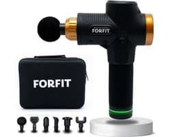 FORFIT Massage Gun - Black Gold-Copper – 30 Standen en 6 Opzetstukken – Draadloos en stil – Professioneel Massage apparaat- Massage Pistool