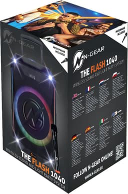 N-GEAR THE FLASH 1040 - Bluetooth Karaoke Speaker - 10 Inch Woofer - Discolicht - Draadloze Microfoon - Krachtige party speaker met lichtshow en TWS - 400w — thumbnail 2