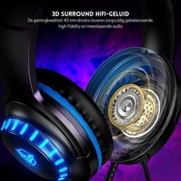 StayPowered Gaming Headset - Ultiem Geluid & Comfort - Noise Cancelling Microfoon - Surround Sound - Multi-platform Compatibel - Plug & Play - Ergonomisch Design - LED Verlichting - Zwart/Blauw - Levering Sneller dan Aangegeven! — thumbnail 5