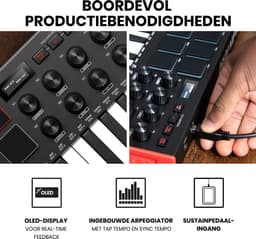 Akai Professional MPK Mini MK3 - 25 toetsen USB MIDI-keyboardcontroller met 8 verlichte drumpads, 8 knoppen, muziekproductiesoftware en Native Instruments Sound Package (NKS-integratie) — thumbnail 3