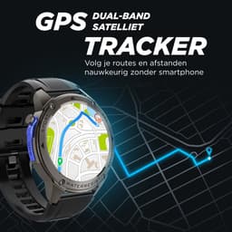 Royal Empire GPS Smartwatch - Smartwatch Heren - 1.43" AMOLED - Sport Horloge - Belfunctie - 5ATM Waterdicht - 170+ Sportmodi - Hartslag & SpO2 - Stappenteller - RVS & TPU Bandje - Geschikt voor alle Smartphones - Zwart — thumbnail 2