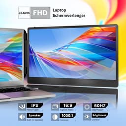 CRLYN® Portable Monitor - Tri Screen - Laptop Uitbreider - Full HD - Zwart — thumbnail 2