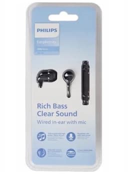 Philips TAE1146 In-Ear oordopjes met microfoon - 3.5mm Jack aansluiting - Rich Bass Clear Sound - Zwart — thumbnail 1