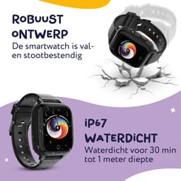 LEROYS - GPS Horloge Kind - Kinder Smartwatch - Android en iOS - Zwart - Incl. Simkaart — thumbnail 3