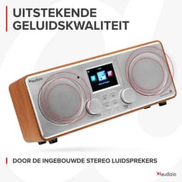 Internetradio - Audizio Foza digitale radio met Bluetooth - DAB radio en FM radio in één - Zilver — thumbnail 3