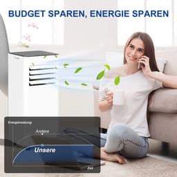 3-in-1 Mobiele airco - 7000 BTU - Draagbare airconditioner - 3-in-1 koelen, ventilator en luchtontvochtiger - geschikt voor ruimte tot 26 m² - Met afstandsbediening en 24-uurs timer - Led-display - Wit — thumbnail 3