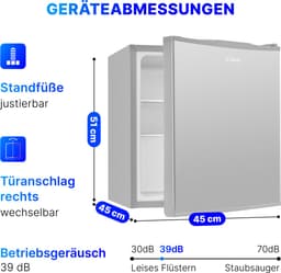 Bomann KB 7346 Mini Koelkast - Barkoelkast - 42 liter - Inox look — thumbnail 3