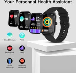 SAMTECH Smartwatch Ultra Thin Pro- Dames & Heren – Sport horloge - Stappenteller, Calorie Teller, Slaap meter, HD – IOS & Android - Zwart — thumbnail 3