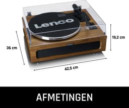 Lenco Platenspeler met Bluetooth - Vier ingebouwde Speakers 40W RMS - LS-410WA - Hout — thumbnail 4