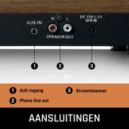 Lenco Platenspeler met Bluetooth - Twee externe Speakers - Auto-stop - LS-100WD - Hout — thumbnail 4