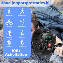 Outdoor Smartwatch WatchGo - 45mm - Touch Screen - IP67 Waterdicht - Heren, dames en kinderen - iOS & Android — thumbnail 3