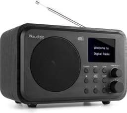 DAB radio met Bluetooth - Audizio Milan - DAB radio retro met accu en FM radio - Zwart — thumbnail 1