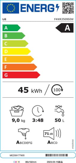 LG F4WR3509S0W - A-10% - 9 kg Wasmachine - Slimme AI DD™ motor - EzDispense™ (automatisch Doseren) - Hygiënisch wassen met stoom - ThinQ™ — thumbnail 2