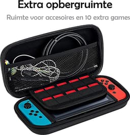 Hoes Geschikt voor Nintendo Switch OLED Case Hoesje Met Screenprotector - Bescherm Hoes Geschikt voor Nintendo Switch OLED Hoes Hard Cover - Zwart — thumbnail 4