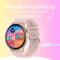 GØDLY Amoled Smartwatch - Sporthorloge - Horloge Dames & Heren - Bluetooth - GPS - Roze — thumbnail 3
