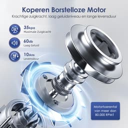 Elekiatech Steelstofzuiger - Touchscreen en anti - klit borstel - Steelstofzuiger Draadloos - Batterijduur tot 50 minuten - 1,5 L Stofbak - Geschikt voor tapijt, harde vloeren en dierenhaar - Rood — thumbnail 2