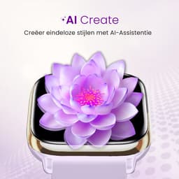 Avalue AMOLED Smartwatch Dames & Heren - AI Feature - Stappenteller - Bloeddrukmeter - Geschikt voor alle Smartphones - RVS en Siliconen Band - Paars — thumbnail 2