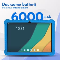 Bon Bon Electronics® 10.1 Inch Kindertablet Deluxe - Vanaf 3 Jaar - Tablet - Android 13 - IPS 1920x1200 – 8-Core Processor - 64GB – 4GB RAM - 6000 mAh – Ouderlijk Toezicht – Compleet Pakket – Blauw — thumbnail 5