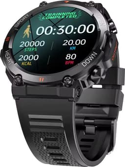 Smartwatch, KH-56-ZWART, Smartwatch Dames en Heren, Horloge, Smartwatch Bluetooth, Sporthorloge, Horloge Heren en Dames, Activity Tracker, Smartwatch Android, IPS Scherm, IP67 WATERDICHT, 30 Dagen Standby, Smartwatches geschikt voor IOS, Android — thumbnail 5