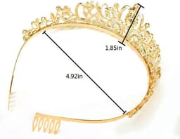 Kristallen kroon met kam voor bruiloft - Tiara voor bridal prinses - Gala bruidsdouche - Eén maat - Metaal waterdiamant — thumbnail 5