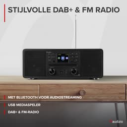 Internetradio - Audizio Avola alles-in-één radio met Bluetooth - DAB+/FM - CD speler - Zwart — thumbnail 2