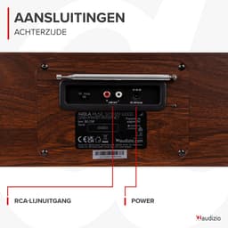 Internetradio - Audizio Avola alles-in-één radio met Bluetooth - DAB+/FM - CD speler - Houtlook — thumbnail 4
