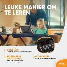 Keyboard Piano Set - MAX KB15 Keyboard set met bankje, standaard & headset - Ideaal als kinder piano — thumbnail 3