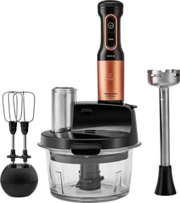 Karaca Mastermaid Prosteel - Keukenrobot 2500W – Glazen Hakmolen 1,5L – Staafmixer, Smoothiebeker, Garde, Rasp & Snijschijven – Zwart/Koper — thumbnail 1