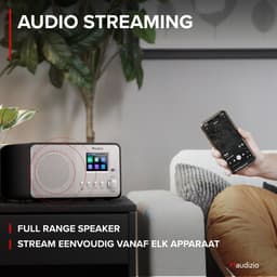 DAB radio - Audizio Avio DAB radio met Bluetooth - DAB+ - FM - USB - 20 voorkeurszender - Zilver — thumbnail 2