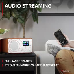 DAB radio - Audizio Avio DAB radio met Bluetooth - DAB+ - FM - USB en AUX - 20 voorkeurszender - Wit — thumbnail 3