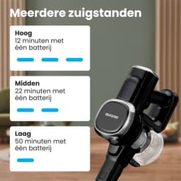 Auronic Steelstofzuiger Draadloos 220W - Draadloze Stofzuiger - HEPA Filter - Zelfstaand - Op Accu - Zonder Zak - Kruimeldief - Vacuum Cleaner - Zwart — thumbnail 5