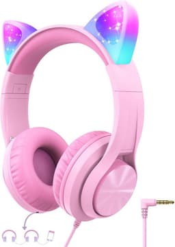 ApexArte® Koptelefoon Kinderen met Draad - Gaming Headset - Roze — thumbnail 1
