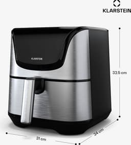Klarstein Aerovital Deluxe Heteluchtfriteuse / Air fryer - 1700 W - 8 Functies - Inclusief Accessoires - 200°C - Timer - Roestvrij staal — thumbnail 4