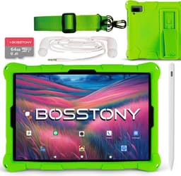 Bosstony Snelle Kids Tablet 10 inch - Ouderlijk Toezicht - 6000mAh Batterij - Android 13 - Incl Beschermpakket - Kindertablet vanaf 3 jaar — thumbnail 1
