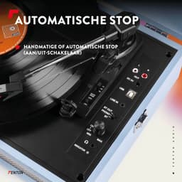 Retro Platenspeler Bluetooth in & out - Fenton RP118 - Model 2025 - Geschikt voor alle platen - Ingebouwde speakers - Blauw — thumbnail 5