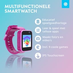 Smartwatch Kinderen met Camera en SD-kaart - Rekenmachine, Zaklamp, Alarm, Timer - 9 Spelletjes - Touchscreen - Educatief speelgoed 3 Jaar - Kids - Kinderhorloge Meisjes / Jongens - Roze - Cadeautje - 3, 4, 5, 6, 7, 8, 9, 10, 11+ Jaar - Soundlogic — thumbnail 5