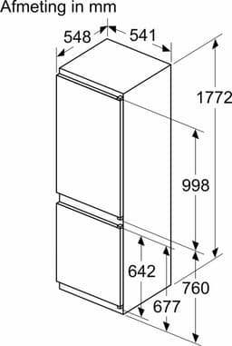 Siemens KI86V5SE0 - iQ100 - Inbouw koel-vriescombinatie - 177.2 x 54.1 cm - 267 l - Zeer stil - Energielabel E — thumbnail 5