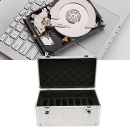 Harde Schijf Beschermingsdoos - Schokbestendige HDD Opbergkoffer met Veiligheidsslot - 10 Schijfbays . — thumbnail 4