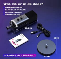 FIFINE - AM8 - USB / XLR Studio Microfoon - Geschikt voor PC/PS4/PS5 - RGB - Podcast - Gaming - Streaming - Zwart — thumbnail 5