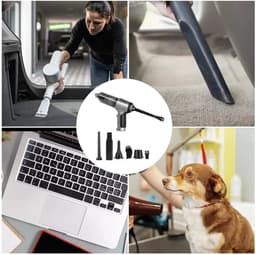 Mercadome® Mini Stofzuiger Auto - Vacuum cleaner - Handstofzuiger - Draadloos - Hoge zuigkracht - Oplaadbaar - Grijs — thumbnail 4