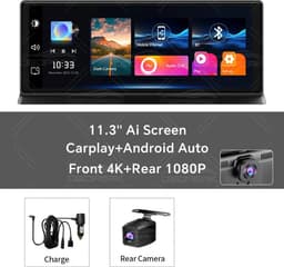 Vostara - Dashcam - Dashcam Voor Auto Voor En Achter - Dashcam Auto - Dashcam Voor Auto Full HD GPS - Carplay - Dashcam Full HD - Dashcam Voor Auto Voor - Android — thumbnail 4
