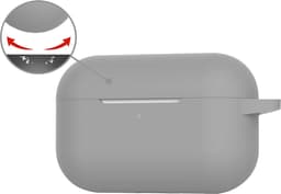 Hoesje - Geschikt voor Apple AirPods Pro 2 - met Clip - Siliconen Hoes - Silicone Case Cover - Grijs — thumbnail 4