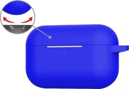 Hoesje - Geschikt voor Apple AirPods Pro 2 - met Clip - Siliconen Hoes - Silicone Case Cover - Blauw — thumbnail 4