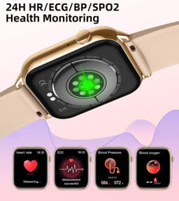 SAMTECH Smartwatch - Heren & Dames – horloge – met HD Touchscreen - Stappenteller, Calorie Teller, Slaap meter – Geschikt voor iOS, Android en meer - Roze — thumbnail 4