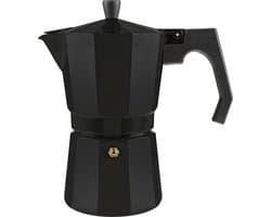 Ernesto Espressomaker - Zwart - Bruikbaar volume: ca. 330 ml - Capaciteit: 9 kopjes - Materiaal: aluminium - Voor de bereiding van sterke, aromatische espresso - Duurzame siliconen afdichting - Geschikt voor alle soorten fornuizen behalve inductie