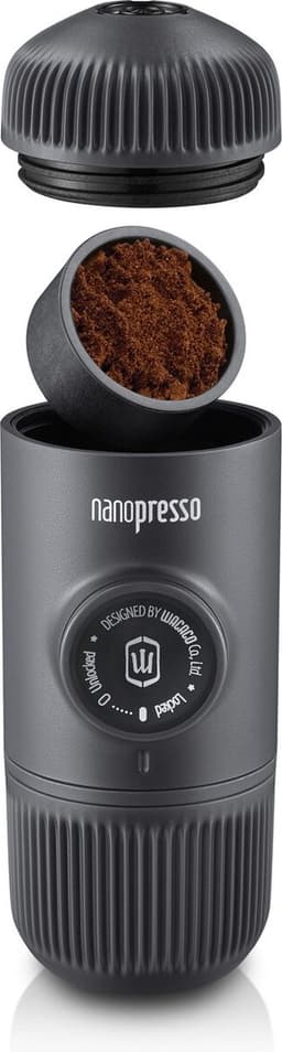 Wacaco Nanopresso - draagbare handmatige espresso machine - werkt zonder elektriciteit - meest veelzijdige add-on mogelijkheden - 18 bar - gemalen koffie - Zwart — thumbnail 1