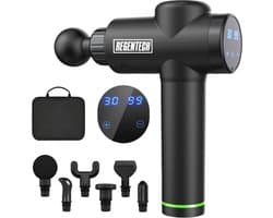 Regentech® Massage Gun - Professioneel Massage Apparaat - LCD - 20 Standen - Zwart