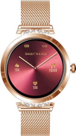 Belesy® New Jersey - Smartwatch Heren – Smartwatch Dames - Horloge – Stappenteller – Calorieën - Hartslag – Sporten - Je eigen foto als wijzerplaat - Kleurenscherm - Full Touch - Milanees – Roségoud - Moederdag — thumbnail 5