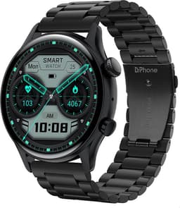 DrPhone DTX Ultra - Vlaggenschip Smartwatch 1.36 Inch AMOLED 390x390 - Always On Display - Horloge Belfunctie - Zwart Metaal — thumbnail 1