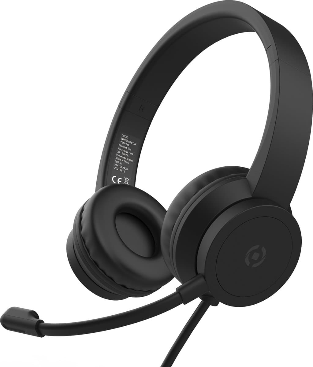 Black Label bedrade hoofdtelefoon met verstelbare microfoon — afbeelding 1